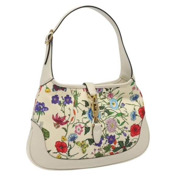 GUCCI Jackie Flora Shoulder Bag Canvas Multicolor 550152 Auth yk17680AV - Picture 1 of 14